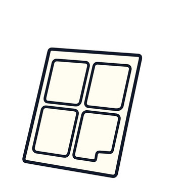 Plastic blister packaging with four compartments