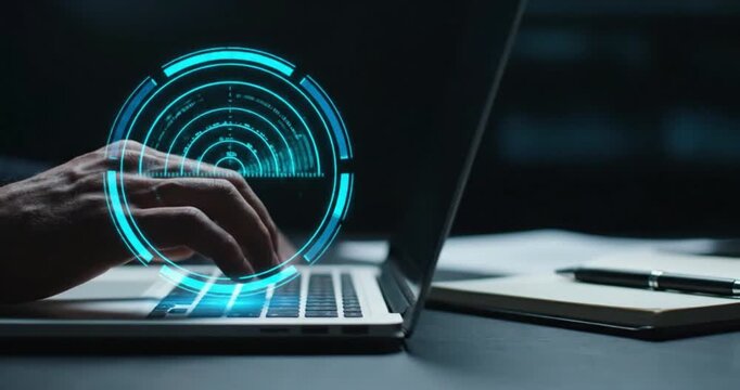 Early Cyber Threat Detection with Blue Holographic Radar Interface
