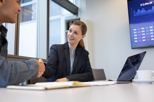 Congratulatory Handshake at the end of a job interview