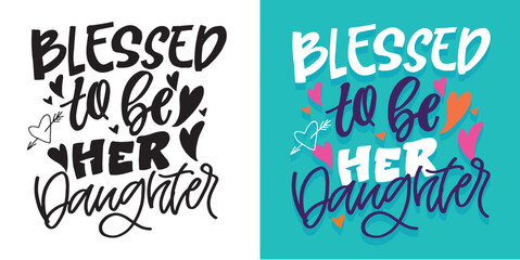 Fototapeta premium Cute hand drawn doodle lettering quote about Family. Lettering for t-shirt design, mug print, bag print, clothes fashion. 100% hand drawn vector image. 