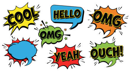 comic speech bubbles with expressions