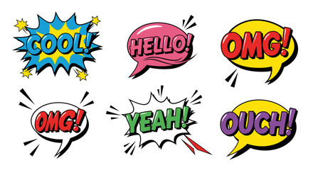 comic speech bubbles with various expressions
