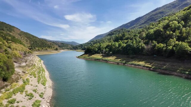 Amazing view of Zavoj Lake (Zavojsko jezero) at Stara Planina Mountain, Serbia