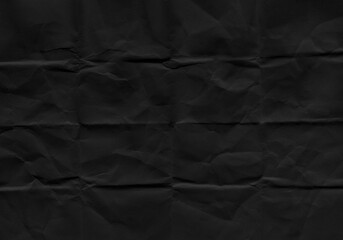 Black Crumpled Paper Texture Background