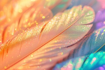 Obraz premium Feather texture backgrounds graphics rainbow.