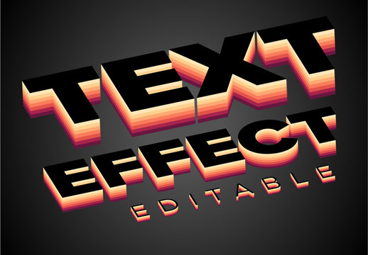 Retro 3D Editable Text Effect with Vintage Layered Colors