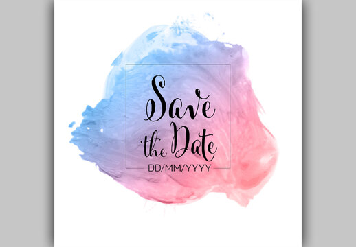 Save the Date Watercolor Wedding Invitation Background