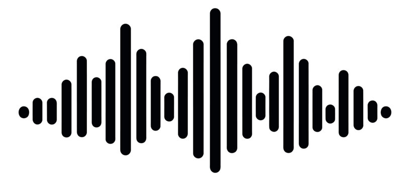Line art illustration of a sound wave depicting sound visualization for digital media projects