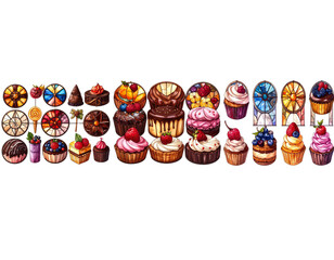 PNG Stained glass elements confectionery contemporary