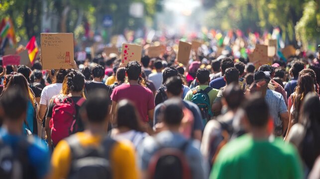 A protest march advocating for legal reforms against unjust treatment of illegal immigrants
