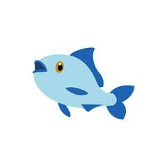 Fototapeta premium blue fish emoji symbol sign icon vector illustration isolated flat animal fishing sea 