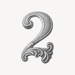 Obraz premium Elegant silver number two design