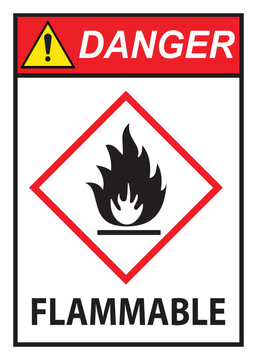 Danger highly flammable liquid and vapor ghs sign Illustration