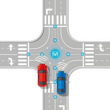 Smart Traffic Intersection: Autonomous Cars Communicating with Network