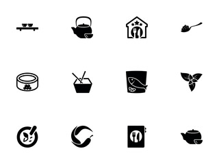 Collection of Black Food and Restaurant Service Icons