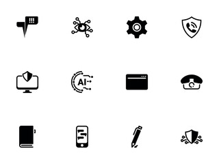 Collection of Artificial Intelligence Security and Digital Communication Icons