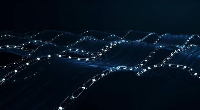 Blockchain Network Energy 3D Fintech Hero Background