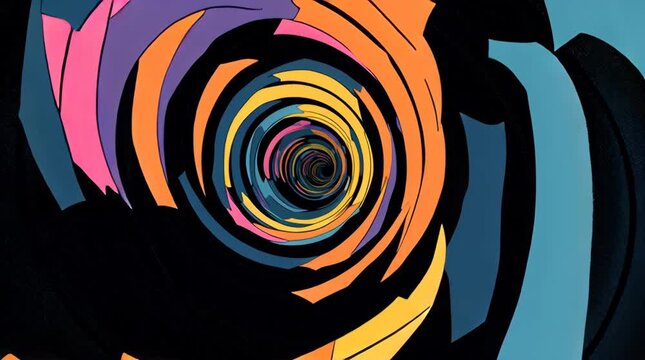 Abstract Colorful Spiral Tunnel Video Footage
