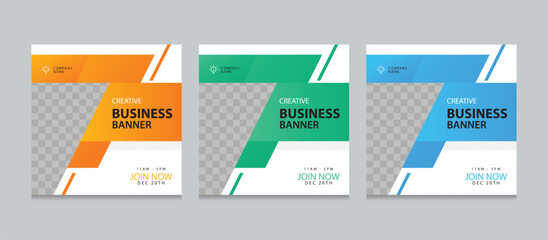 business web banner design template. Suitable for social media post, instagram story post and web marketing ads. vector illustration for editable with Space to add pictures.