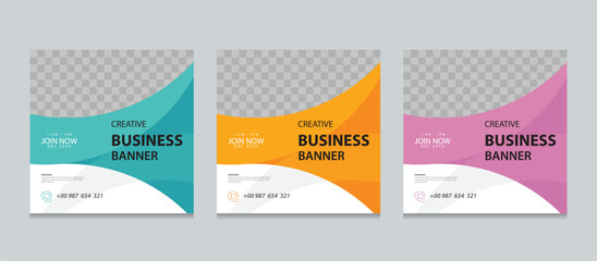 creative web banner design template. Suitable for social media post, instagram story post and web marketing ads. vector illustration for editable with Space to add pictures.