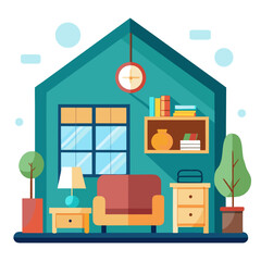 Cozy living room interior with modern furniture and decor