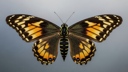 Fototapeta premium Close-up of a colorful butterfly with detailed wings.