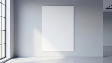 Fototapeta premium Minimalist empty canvas in bright gallery space