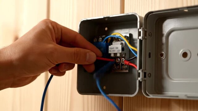 Hand wiring electrical box.