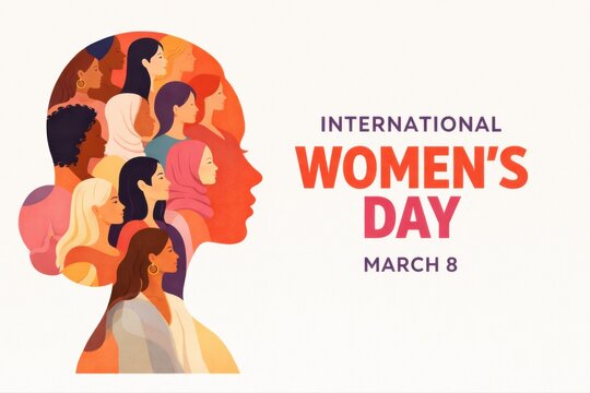 International Women's Day celebration with diverse group of women