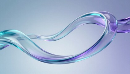 Naklejka premium Cyan purple glass ribbons flowing abstract 3d elegant design