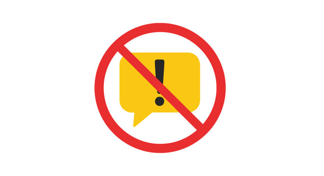 Prohibition sign indicating loudly speaking or shouting is strictly forbidden suggesting quiet respectful communication within a shared area or establishment