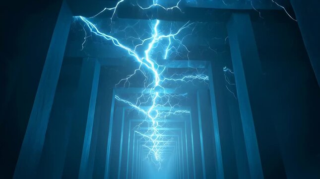 Electric Arcs in a Tunnel Stock Video of Lightning Bolts