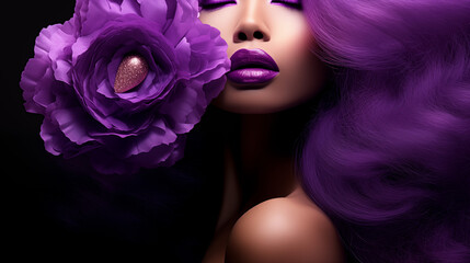 Enigmatic elegance: purple flower and glamorous allure