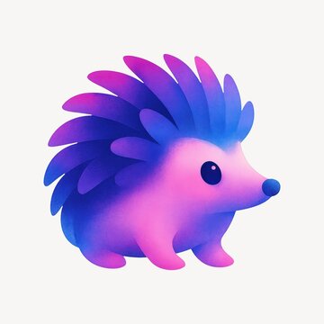 Colorful gradient hedgehog illustration.