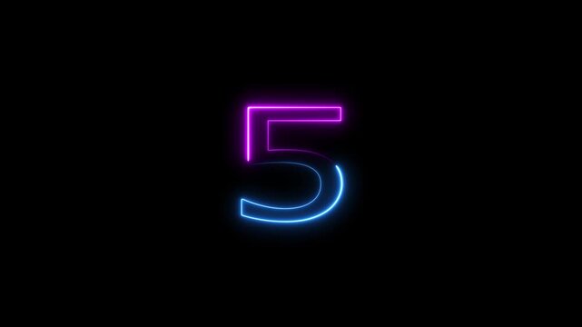 10 to 1 Second Digital neon Countdown Timer Animation countdown, timer, second, digital, clock, numbers 10