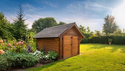 Obraz premium wooden shed in the garden