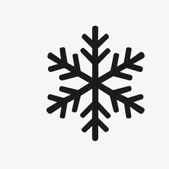 Fototapeta premium Minimalist black snowflake illustration.
