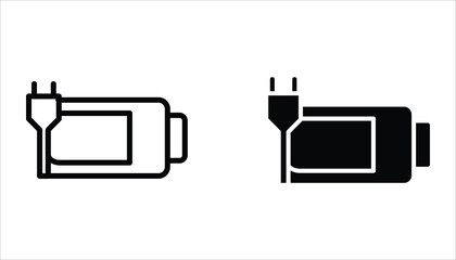 Battery icon set vector illustration. battery charging sign and symbol. isolated on white background