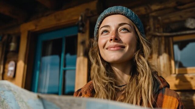  A young woman, filled with a sense of wonder and anticipation, gazes out at the world. She embodies the spirit of adventure, a testament to the pursuit of discovery. 