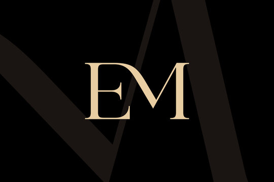 EM or ME letter logo icon design. Classic style luxury initials monogram.