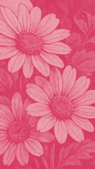 Fototapeta premium Pink daisies vintage mobile wallpaper