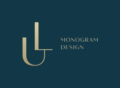 UL or LU letter logo icon design. Classic style luxury initials monogram.