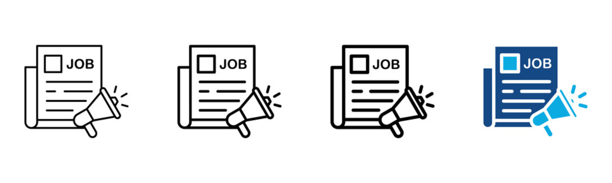 Employment Ad Icon Different Style Outline Collection Set Vector Illustration
