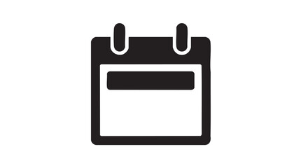 Black Calendar Icon Vector Graphic on White Background