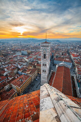 Giottos Bell Tower in Florence, Italy at Sunset