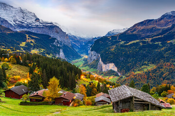 Lauterbrunnen, Switzerland Viewed from Wengen