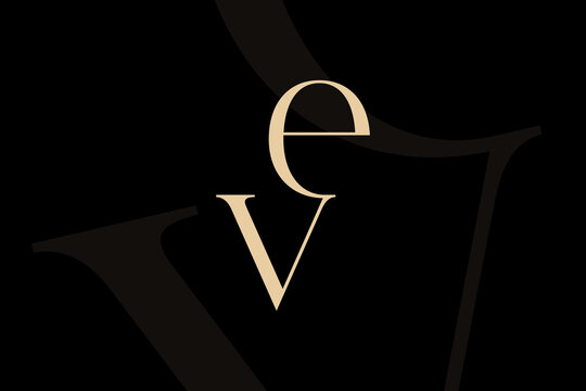VE or EV letter logo icon design. Classic style luxury initials monogram.