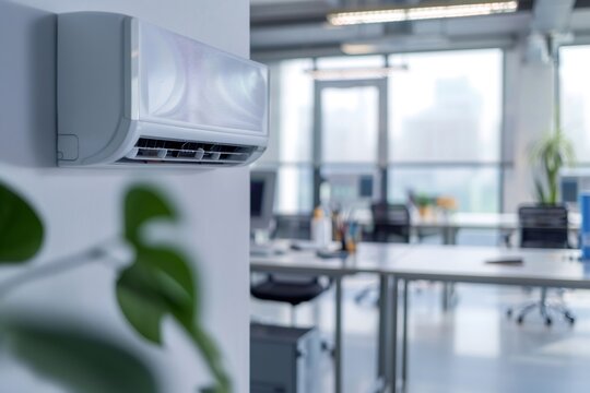 Air conditioner providing comfort in modern empty office