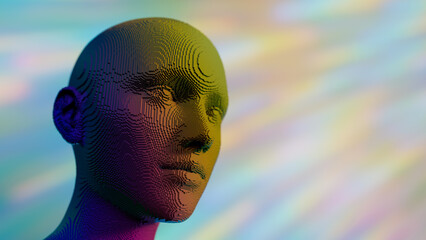 3d illustration awareness of the essence of thinking