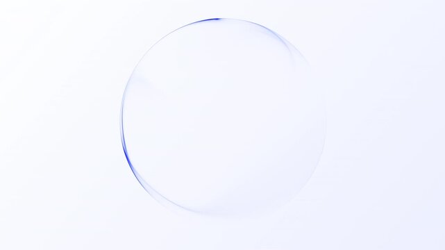 Bright blue glowing sphere on clean white background with smooth digital light motion. Minimal futuristic energy orb featuring crisp depth and polished visual style suited to modern business intro sce